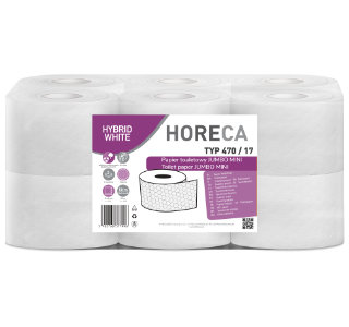 Papier toaletowy JUMBO MINI HORECA HYBRID WHITE TYP 470/17 12 rolek